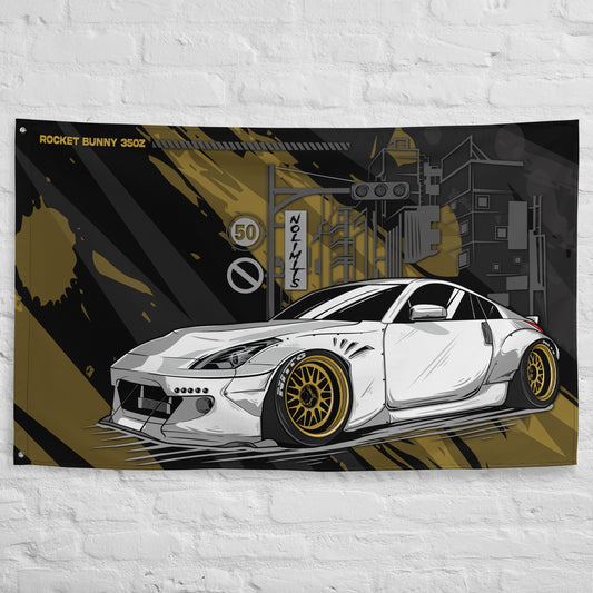 JDM 350z Rocket Bunny Workshop Flag