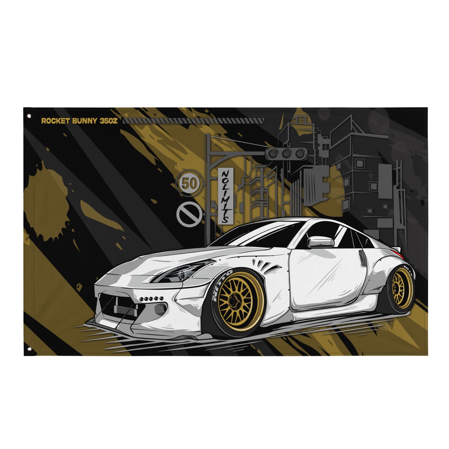 JDM 350z Rocket Bunny Workshop Flag