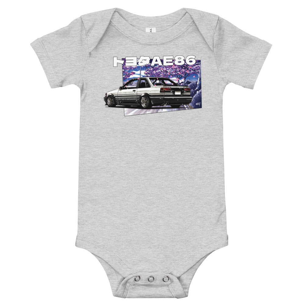 JDM Hachiroku AE86 Manga Style Levin Coupe Baby Onesie