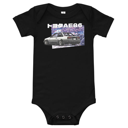 JDM Hachiroku AE86 Manga Style Levin Coupe Baby Onesie