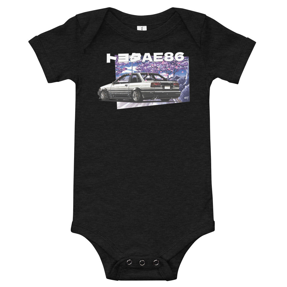 JDM Hachiroku AE86 Manga Style Levin Coupe Baby Onesie