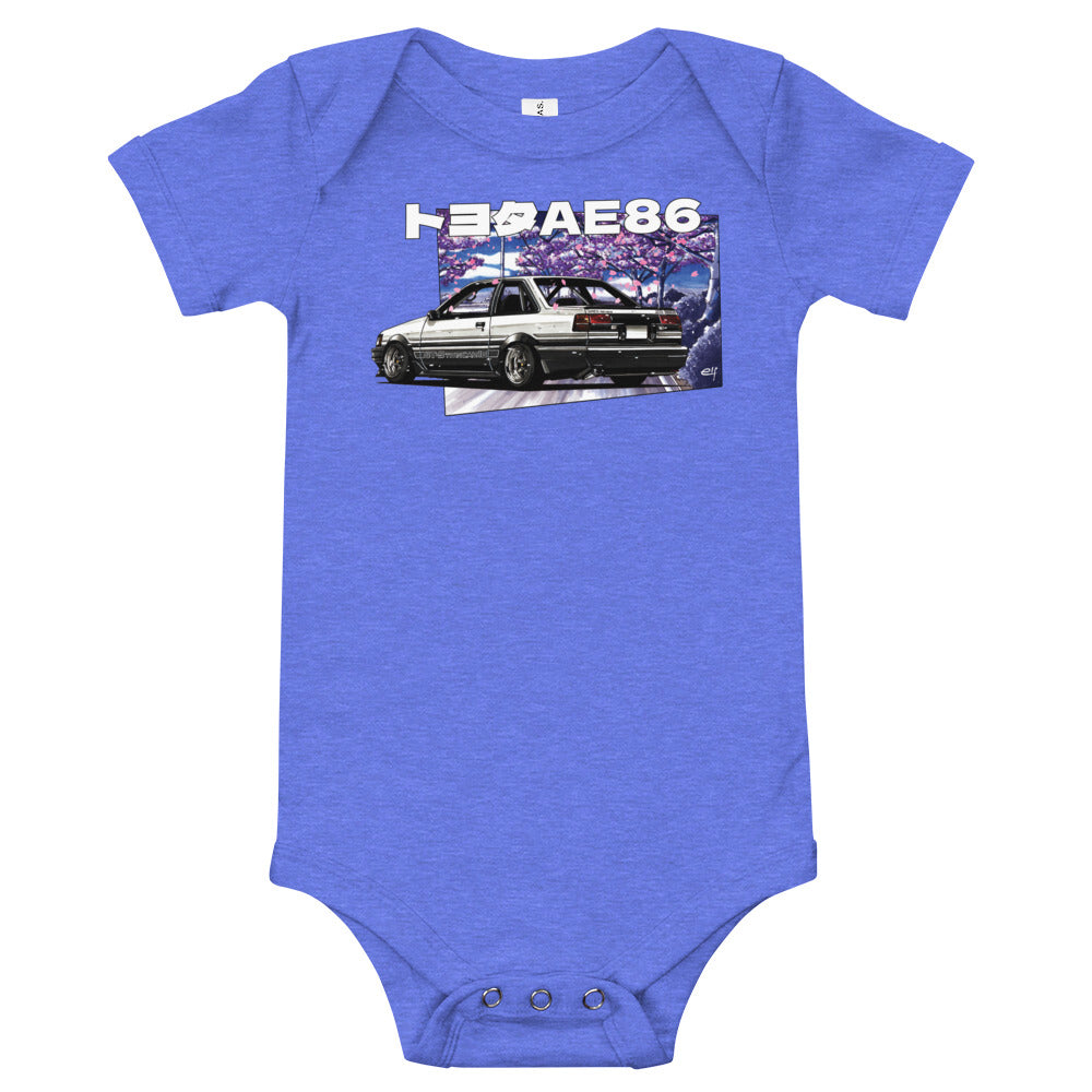 JDM Hachiroku AE86 Manga Style Levin Coupe Baby Onesie