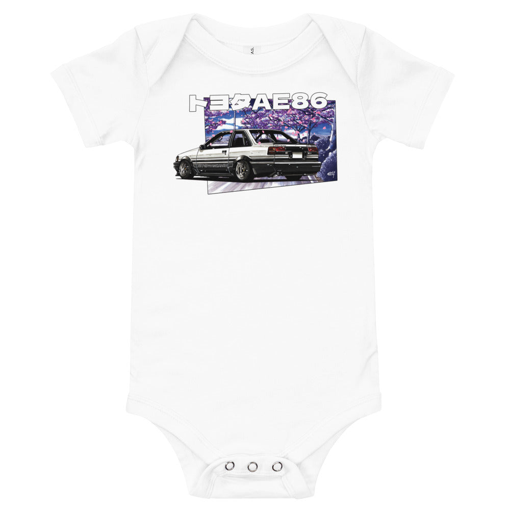 JDM Hachiroku AE86 Manga Style Levin Coupe Baby Onesie